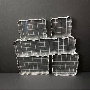 5 pieces of acrylic blocks with grid